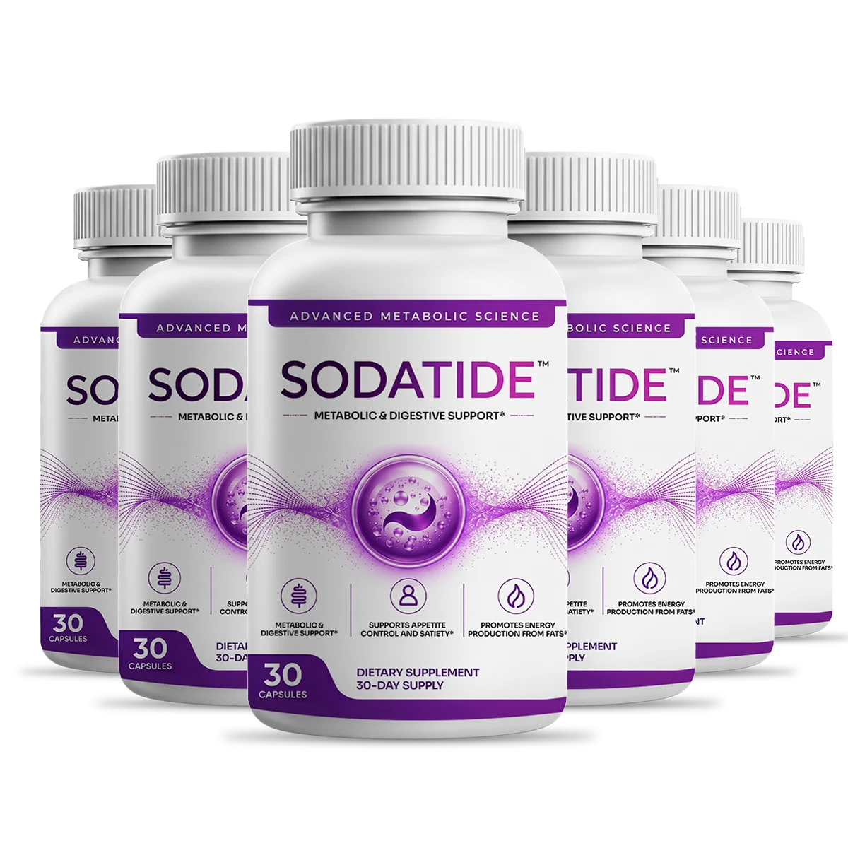 Six bottles of Sodatide, 180 day supply, best value package